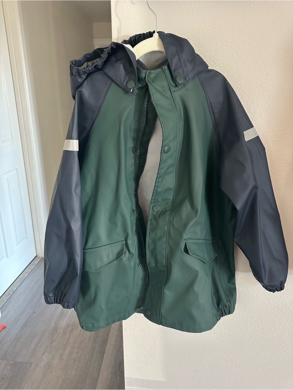H&M Green and Navy Kids Raincoat